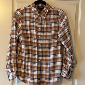 Dorothy Perkins Tan and White Checkered Blouse